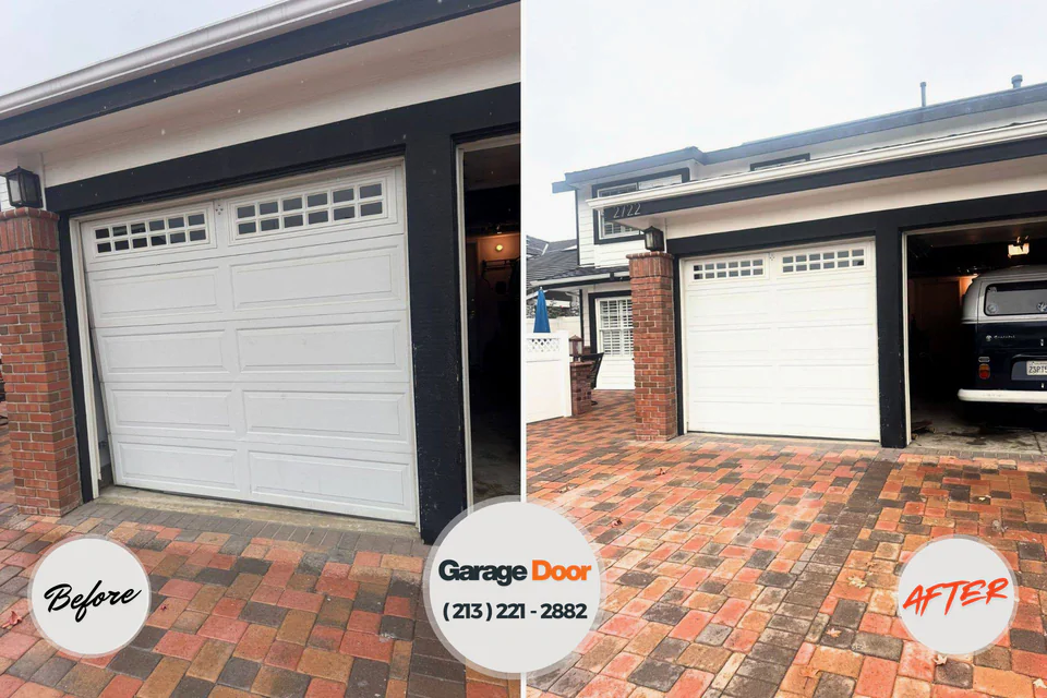Before and after: garage door repair Moreland Hills, OH